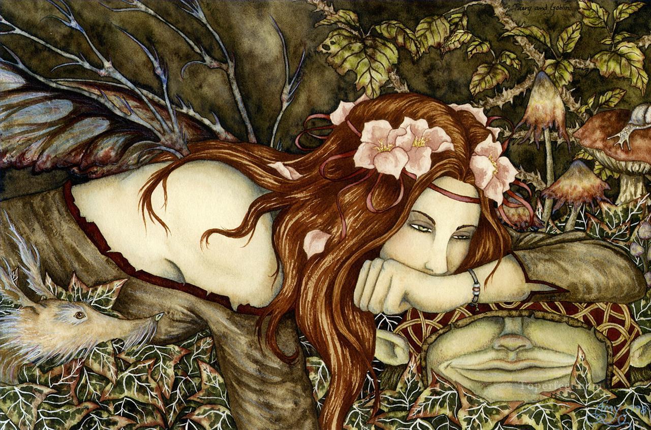 mushroom faery and goblin Fantasy Oil Paintings